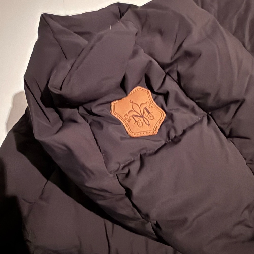 Mackage Montreal Large Down Puffer Coat Leather Accents Assymetrical Zipper - Picture 6 of 10